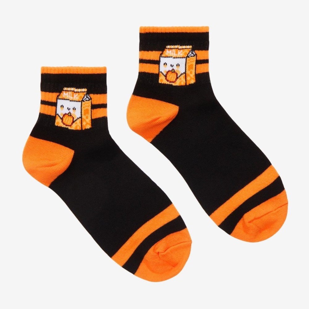 Pumpkin Milk Varsity Ankle Socks Halloween Spooky‎ Witchy Halloween